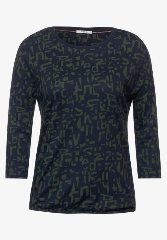 T-shirt avec imprimé à lettres deep blue
