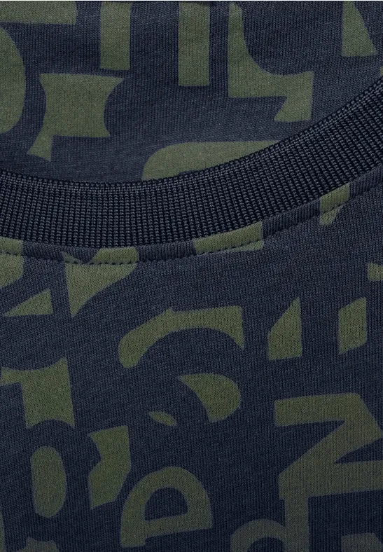 T-shirt avec imprimé à lettres deep blue