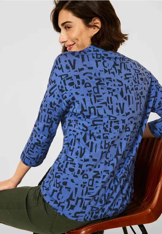Shirt met letterdesign forever blue
