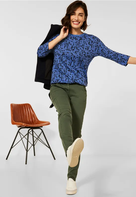 Shirt met letterdesign forever blue