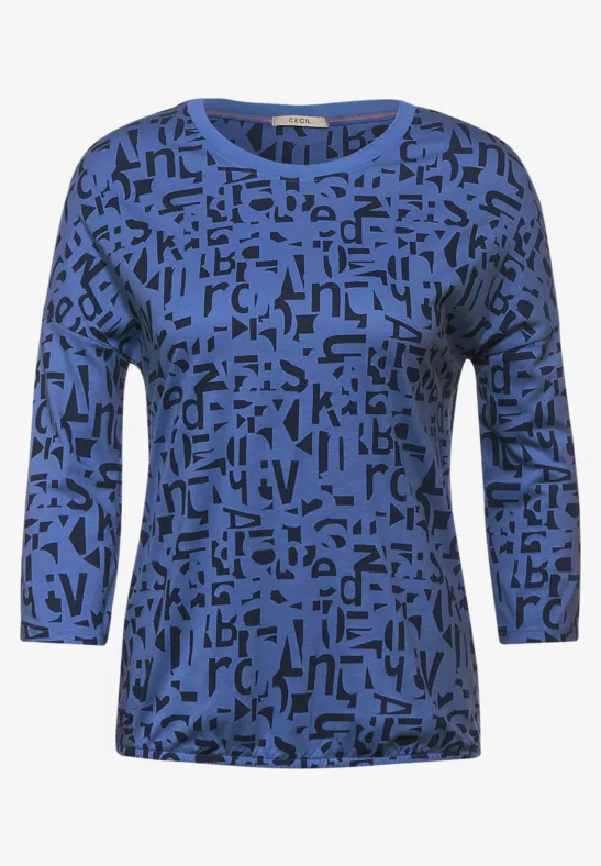 Shirt met letterdesign forever blue