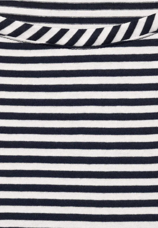Basic gestreept shirt deep blue