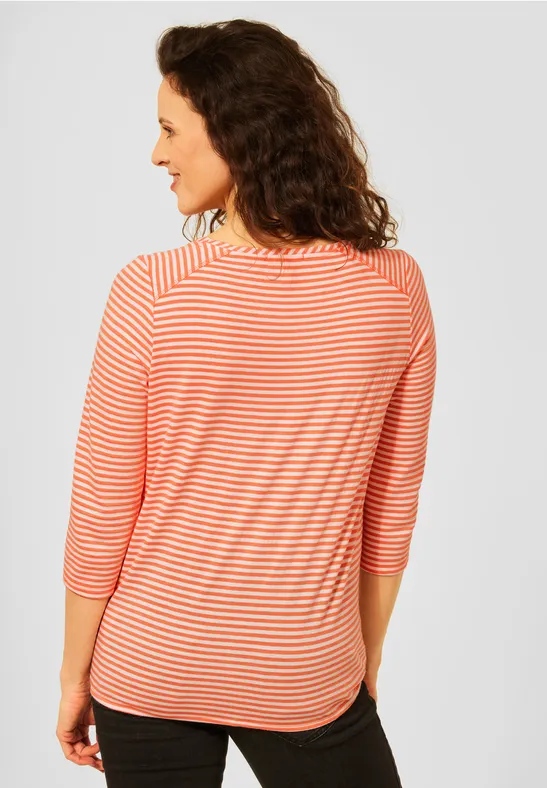 Basic gestreept shirt simply orange