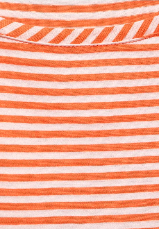Basic gestreept shirt simply orange