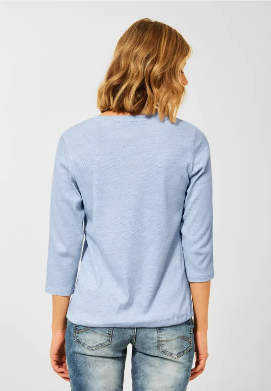 Shirt met geribbelde strepen forever blue