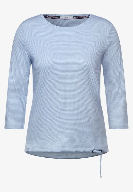 Shirt met geribbelde strepen forever blue
