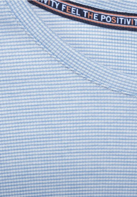 Shirt met geribbelde strepen forever blue