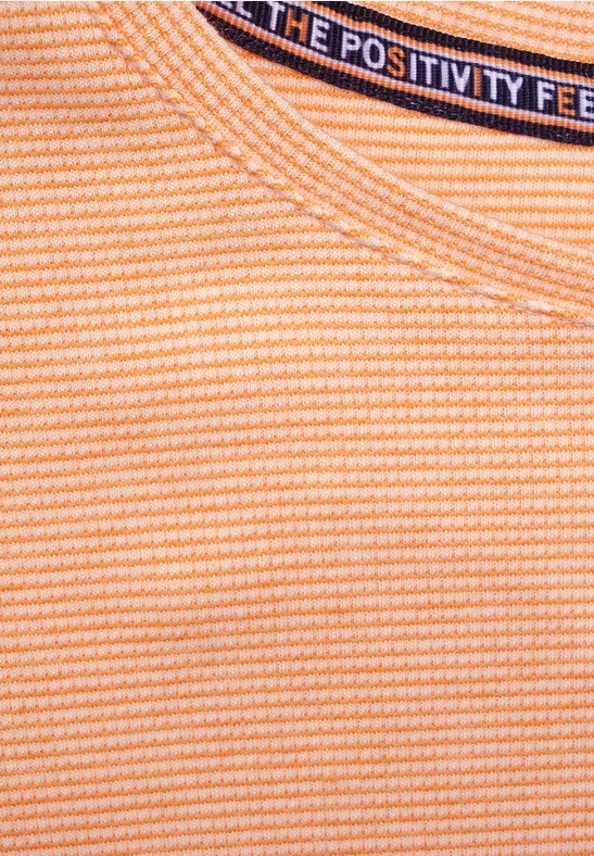 Shirt met geribbelde strepen simply orange