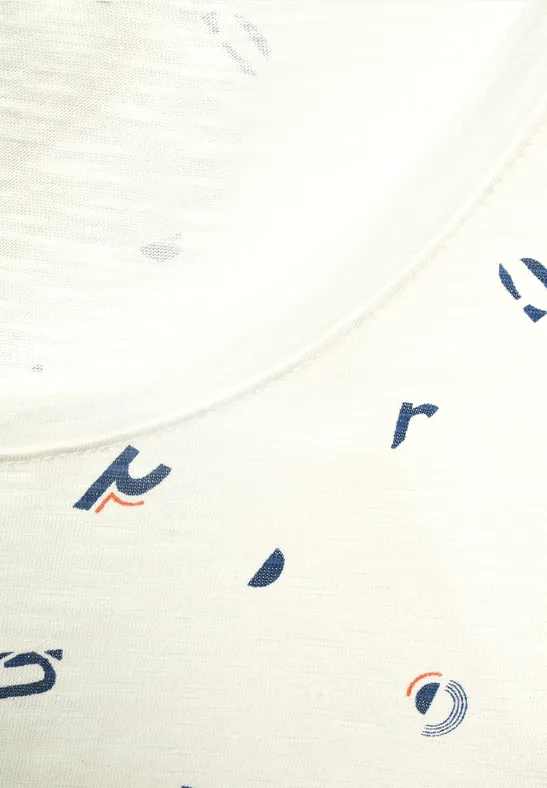 T-Shirt mit Minimalprint vanilla white