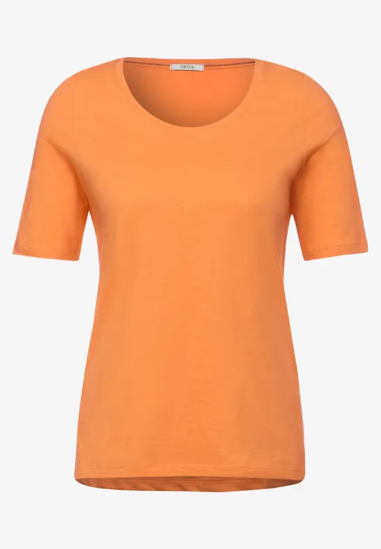 T-Shirt in Unifarbe simply orange