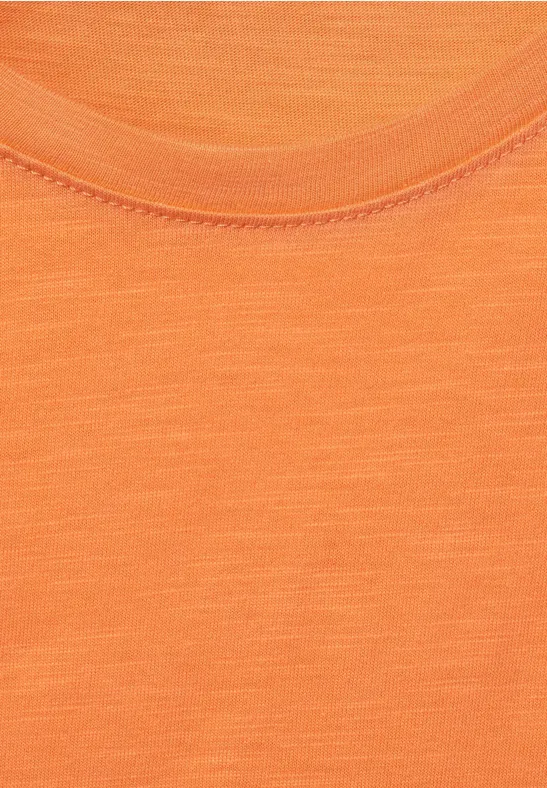 T-Shirt in Unifarbe simply orange