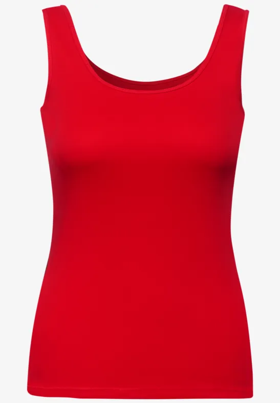 Top in effen kleur vibrant red