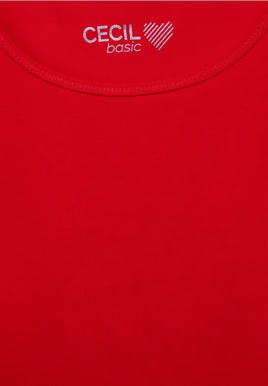 Top in effen kleur vibrant red