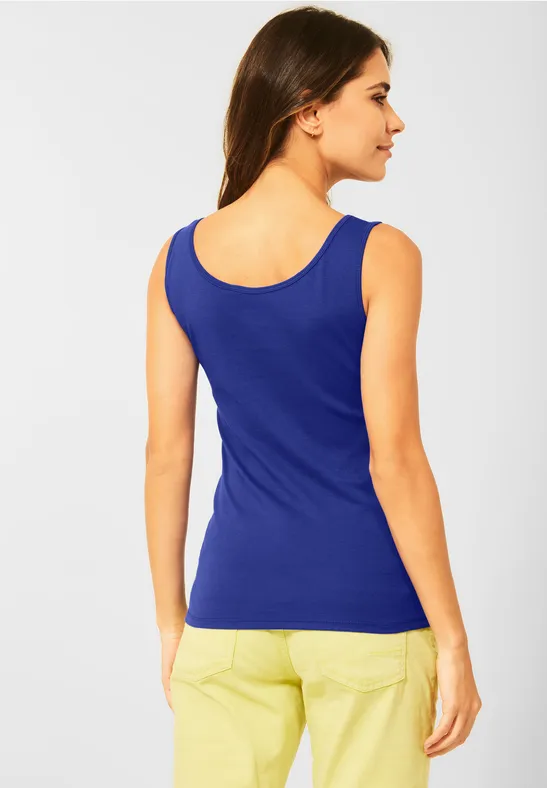 Top in effen kleur intense blue