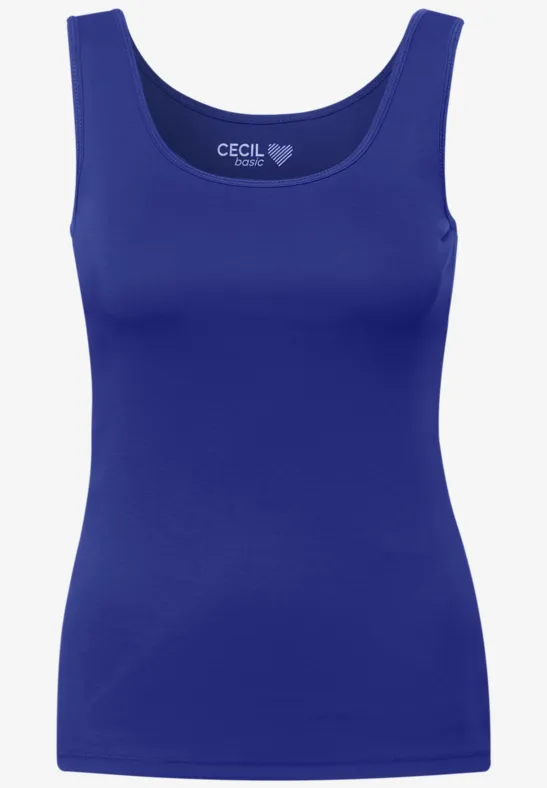 Top in effen kleur intense blue
