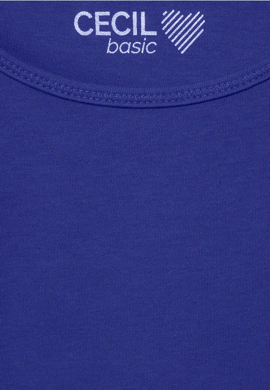 Top in effen kleur intense blue