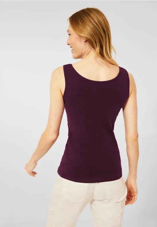 Top in effen kleur berry juice red