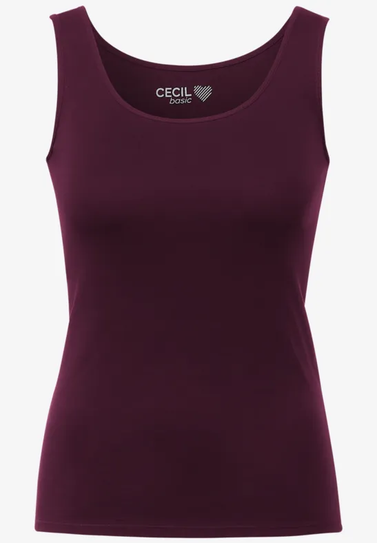 Top in effen kleur berry juice red
