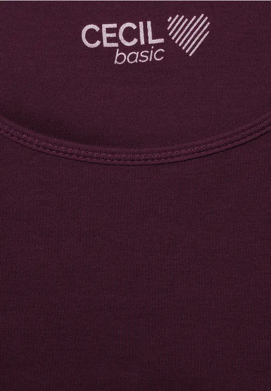 Top in effen kleur berry juice red
