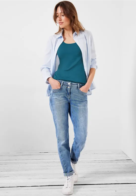 Débardeur de couleur unie teal blue