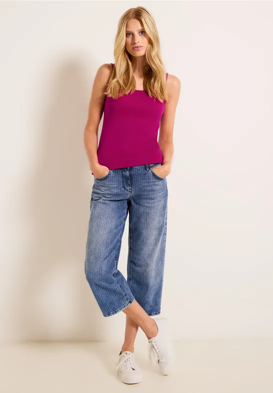 Top in Unifarbe cool pink