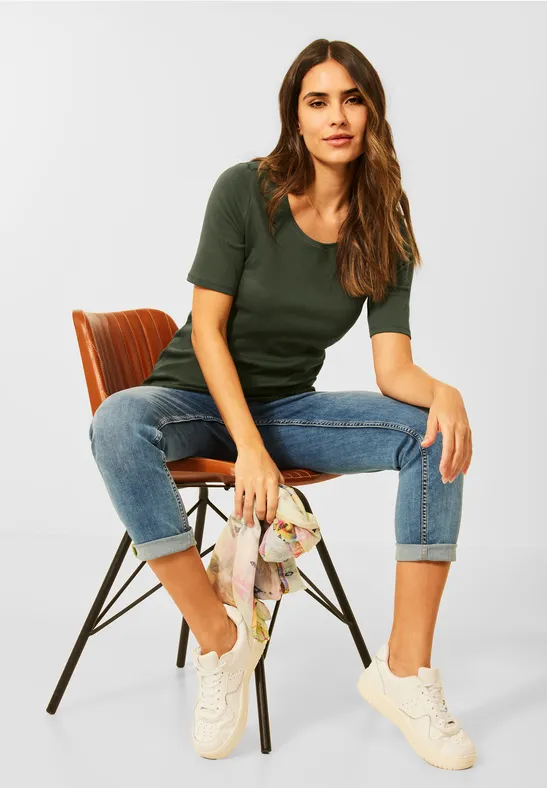 T-shirt de couleur unie utility olive