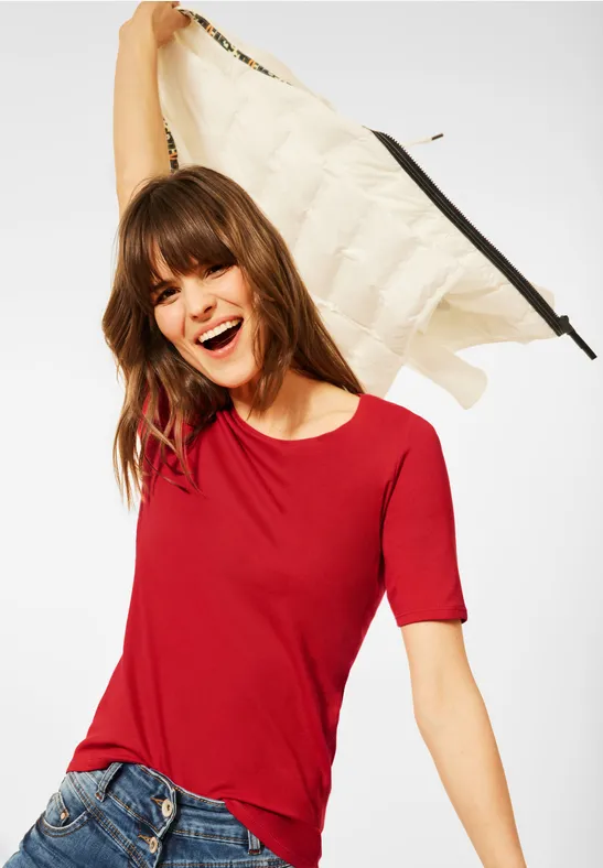 T-shirt de couleur unie vibrant red