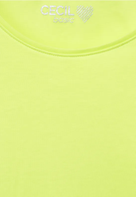 T-shirt in effen kleur soft lemon yellow