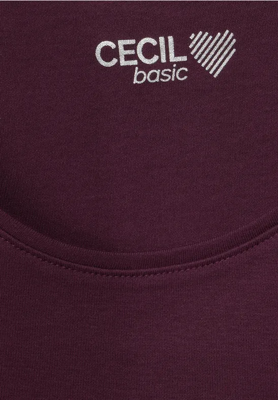 T-shirt in effen kleur berry juice red
