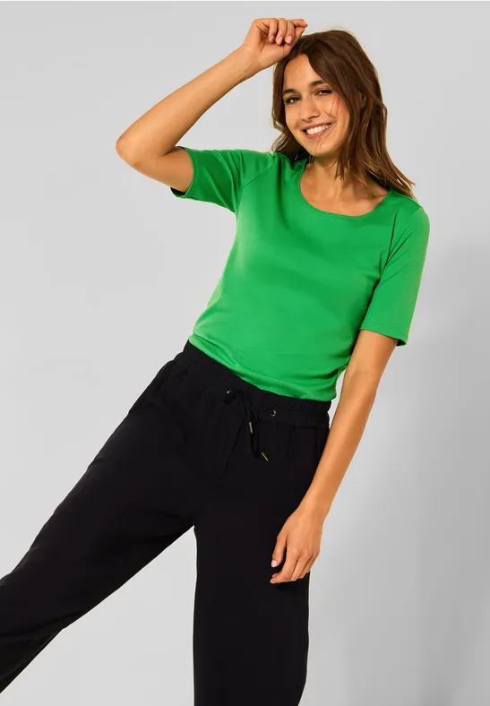 T-shirt in effen kleur radiant green