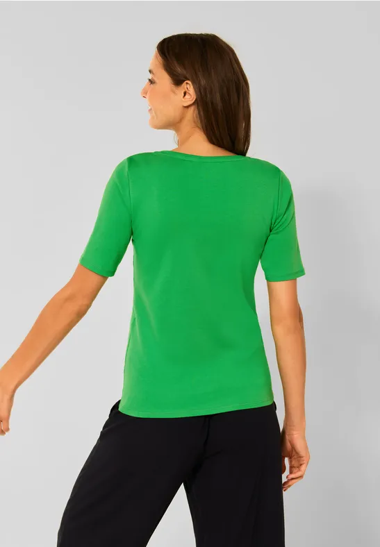 T-shirt in effen kleur radiant green