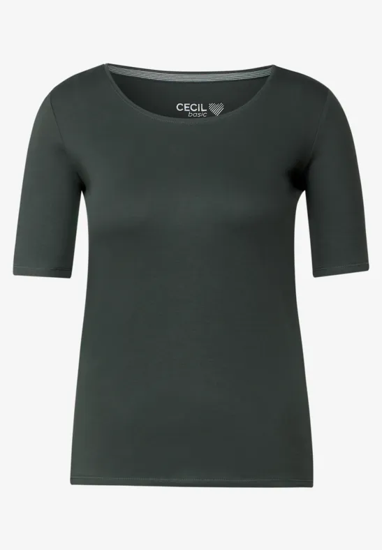 T-Shirt in Unifarbe easy khaki