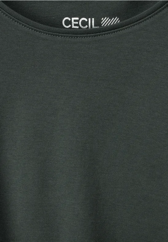 T-Shirt in Unifarbe easy khaki