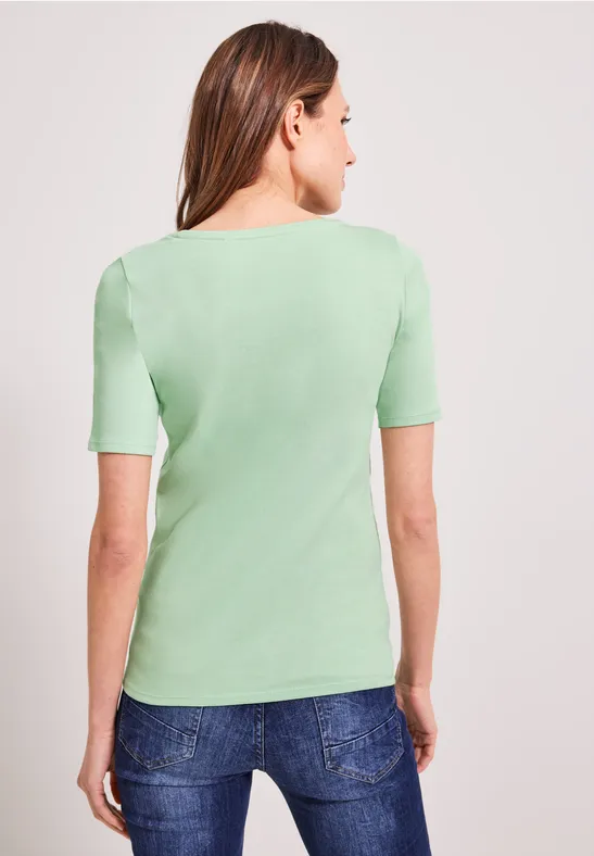 T-shirt in effen kleur fresh salvia green