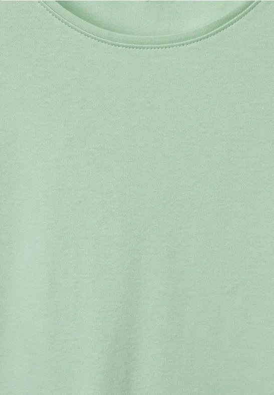 T-shirt in effen kleur fresh salvia green