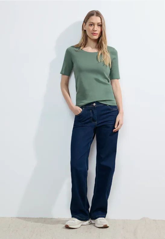 T-shirt de couleur unie raw salvia green