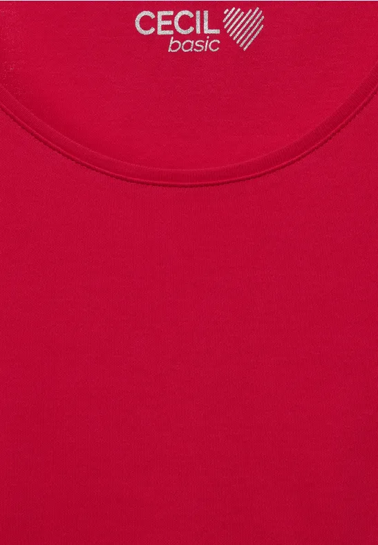 T-shirt in effen kleur hot red