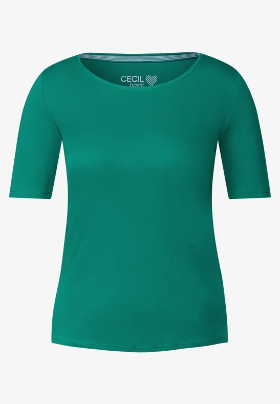 T-shirt in effen kleur smaragd green