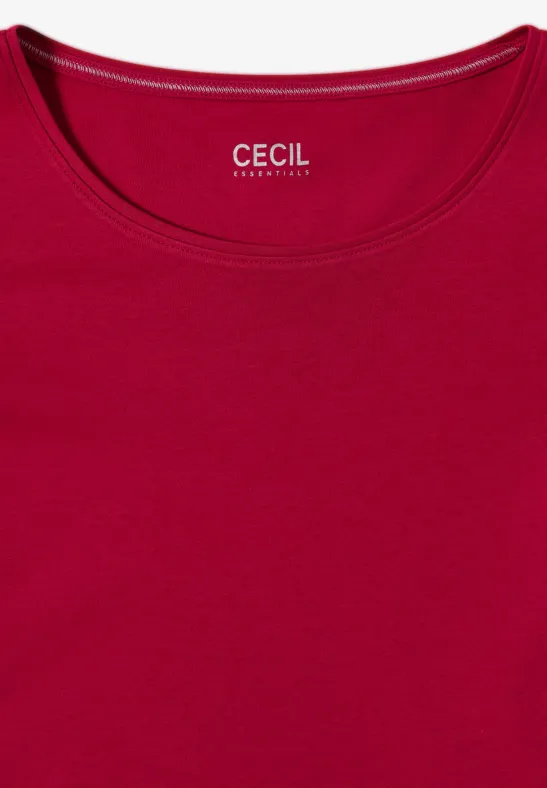 T-Shirt in Unifarbe beaujolais red