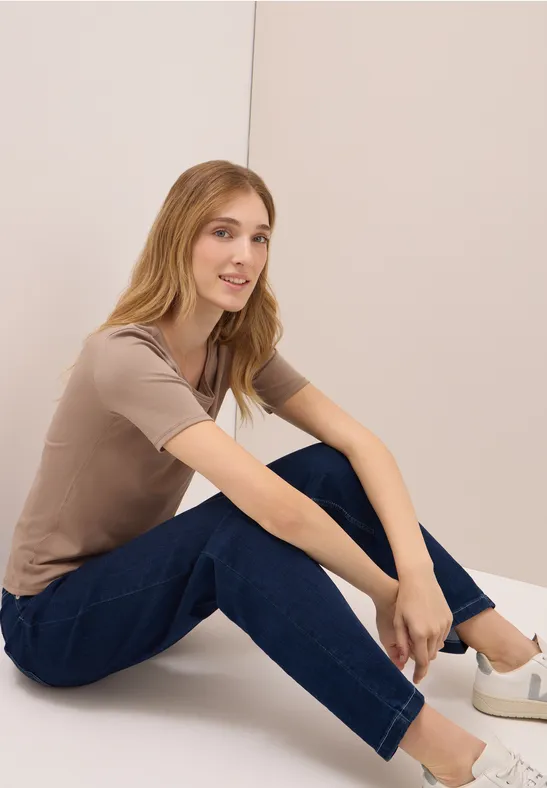 T-shirt en couleur unie natural taupe