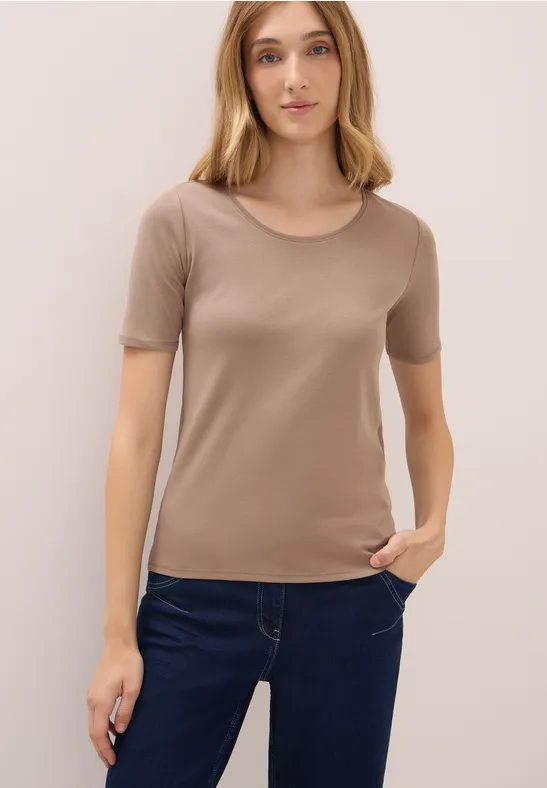 T-shirt en couleur unie natural taupe