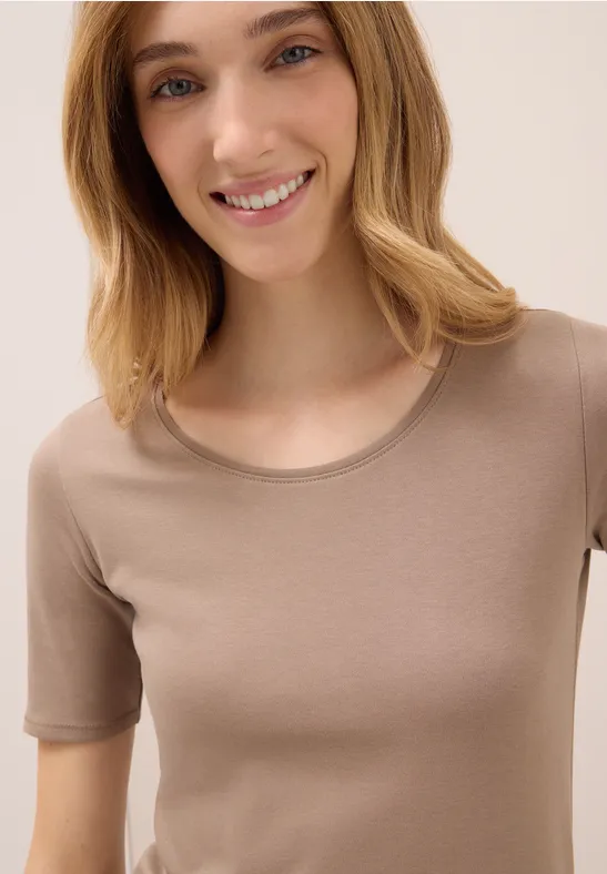 T-shirt en couleur unie natural taupe