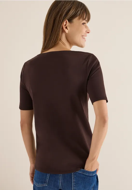 T-shirt en couleur unie tartufo brown