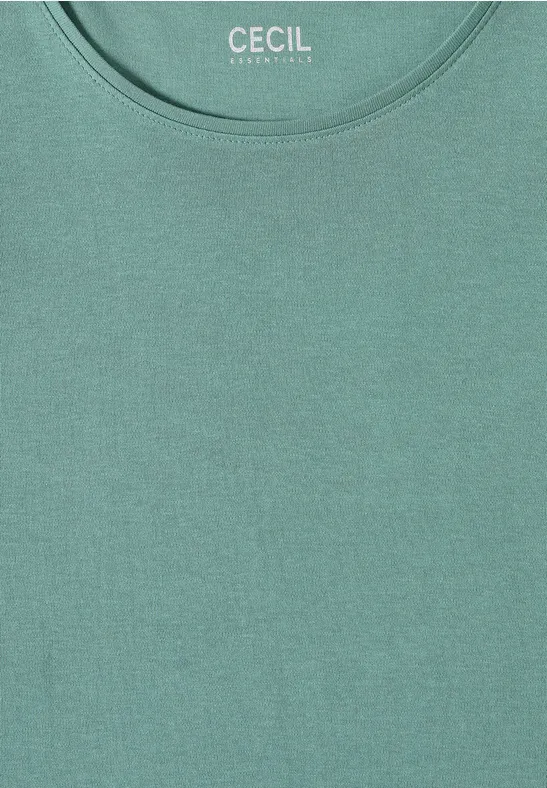 T-Shirt in Unifarbe jewel green