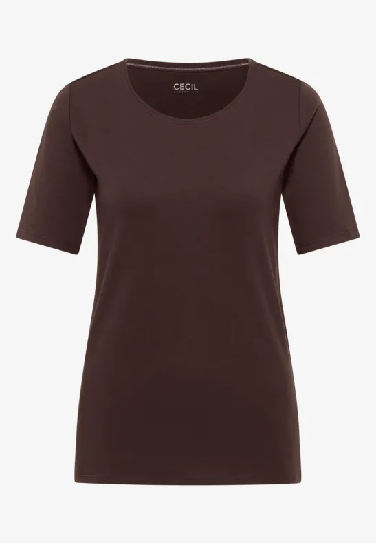 T-shirt en couleur unie macchiato brown
