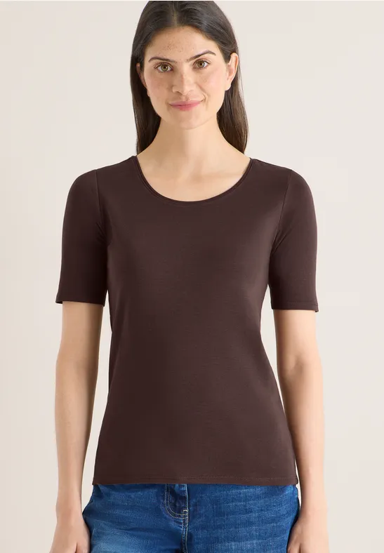 T-shirt en couleur unie macchiato brown