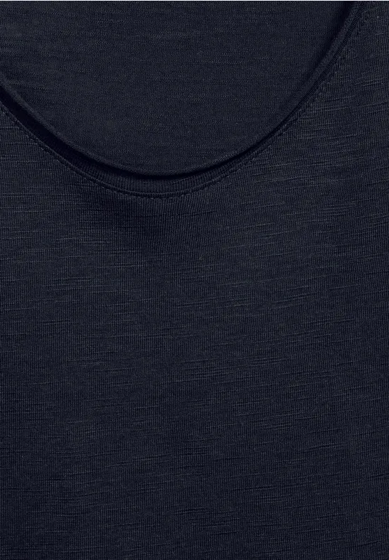 Basic shirt in effen kleur deep blue