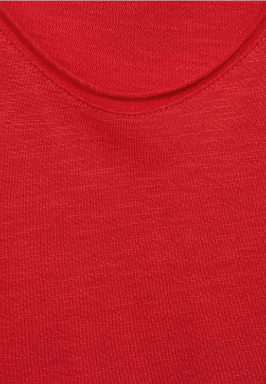Basic shirt in effen kleur vibrant red