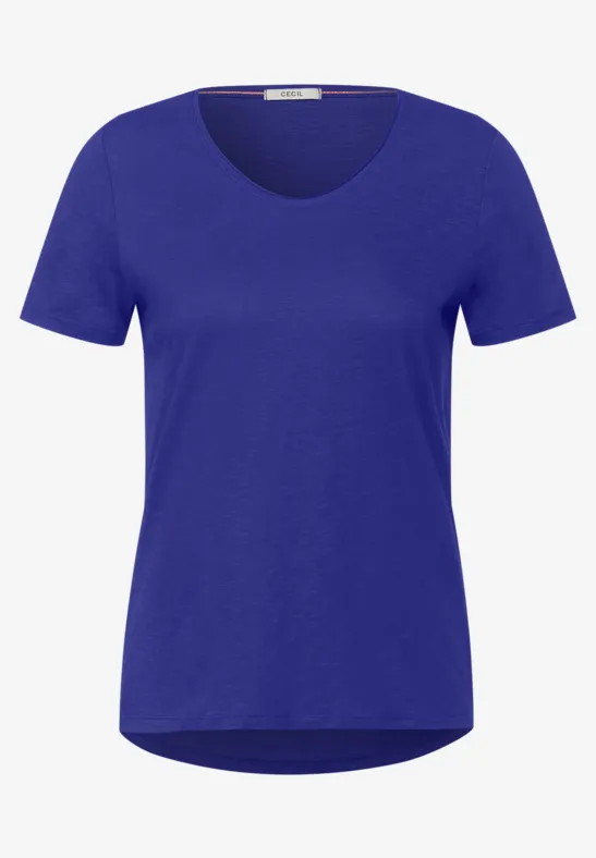 Basic shirt in effen kleur intense blue