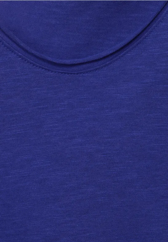 Basic shirt in effen kleur intense blue